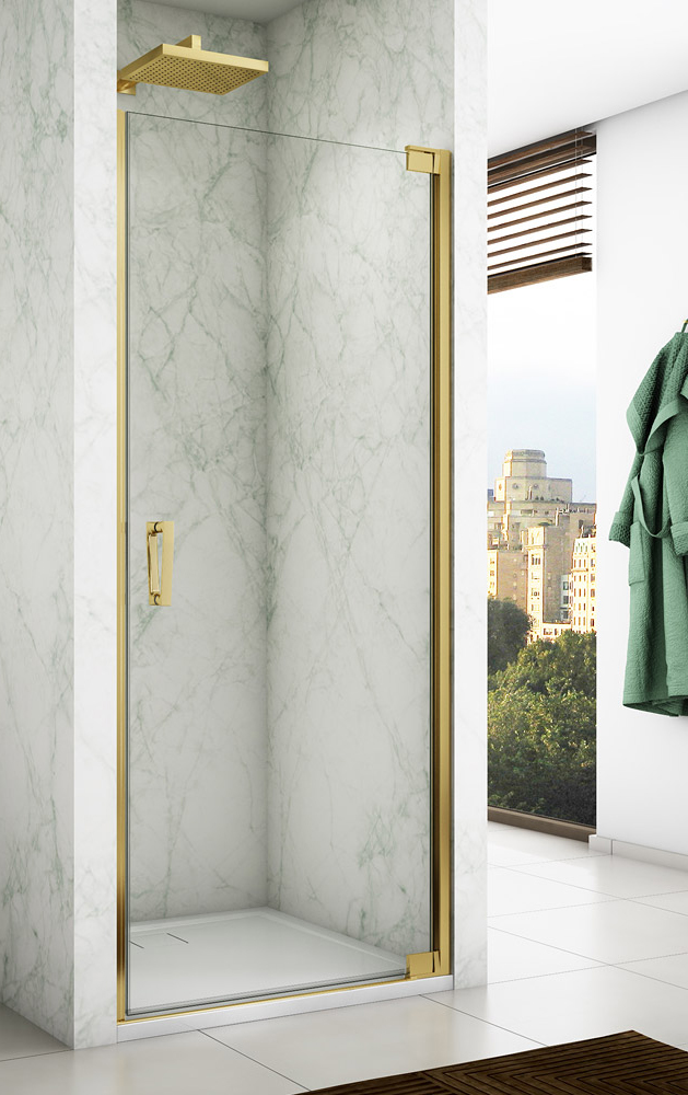 SanSwiss Cadura CA1C Drzwi Prysznicowe 80x200 cm złote Szkło Przezroczyste (CA1CD0801207)